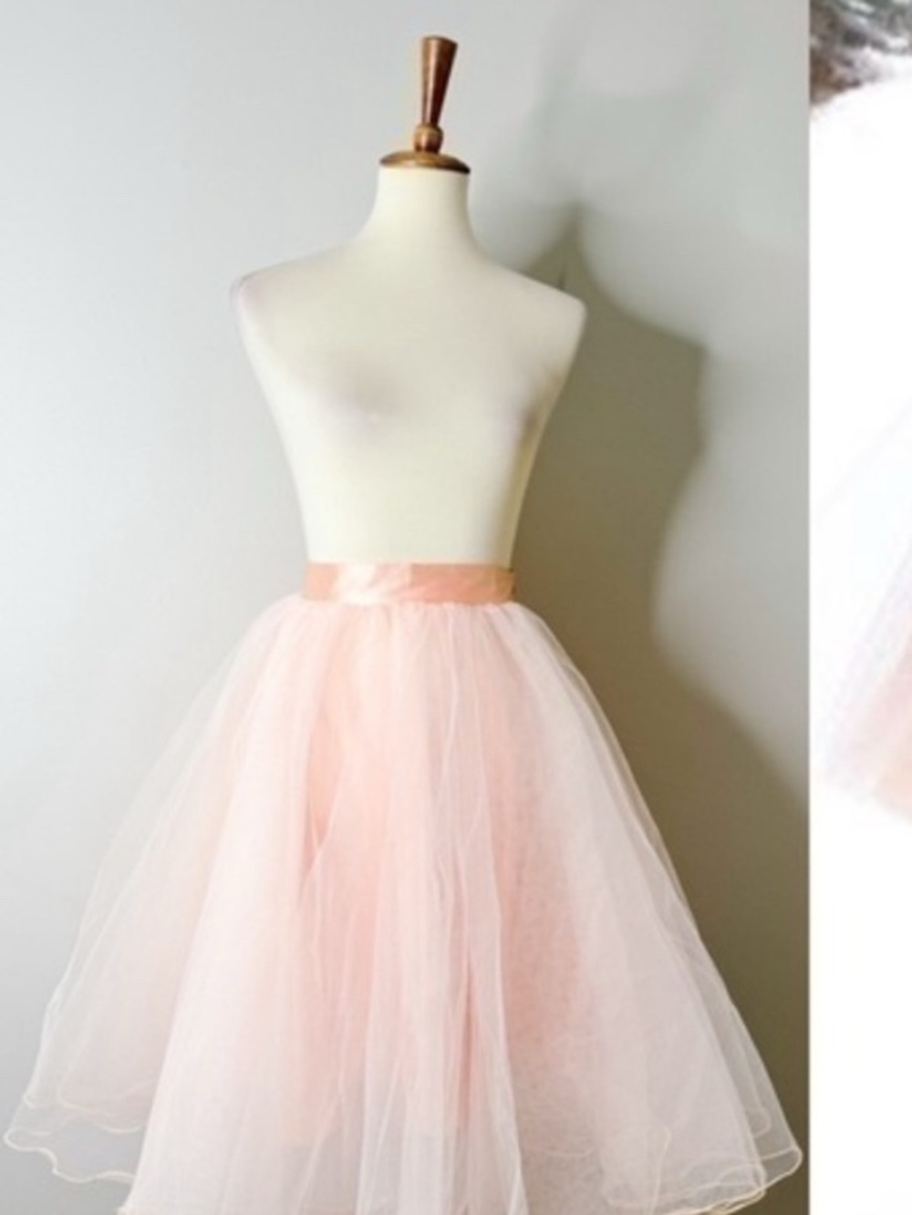 Soft Blush Tulle Midi Skirt - Pink space 46